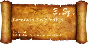 Bernfeld Szórád névjegykártya